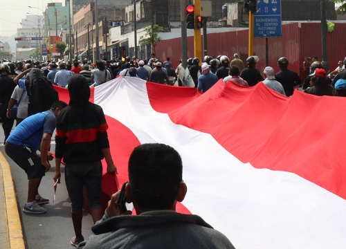 A protest in Peru