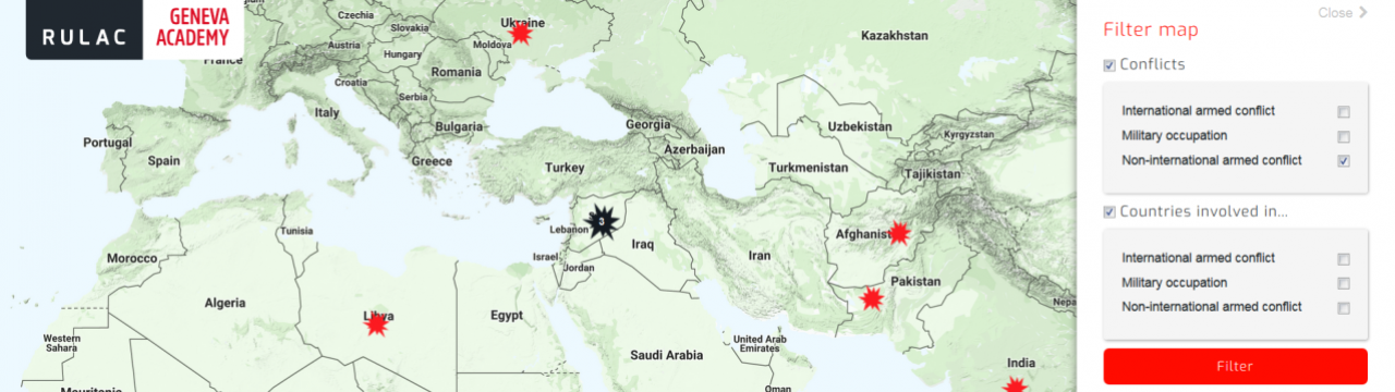 Map of the Rule of Law in Armed Conflicts Online Portal with non-international armed conflicts
